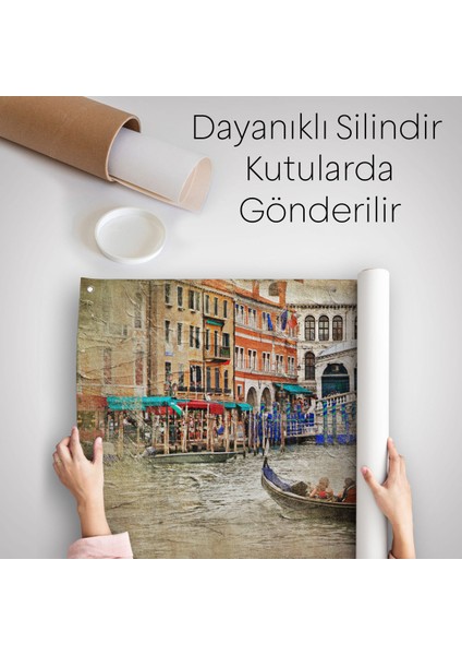 Venedik Kanalları Yağlıboya Çalışması Dekoratif Duvar ÖRTÜSÜ-HALISI-3427