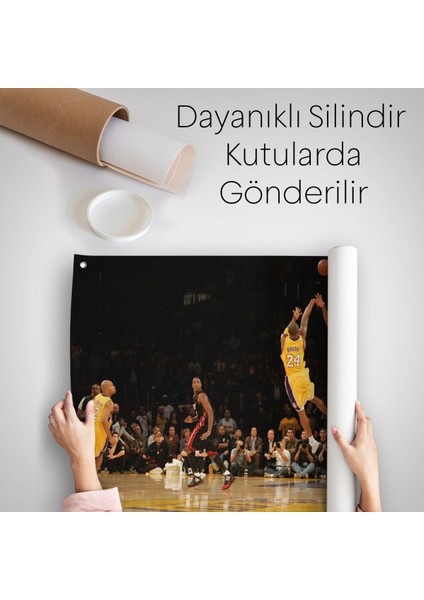 Kobe Bryant Los Angeles Lakers Kanvas Duvar Örtüsü-Halısı / Black MAMBA-5157