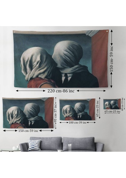 Rene Magritte The Lovers Duvar ÖRTÜSÜ-HALISI-5161