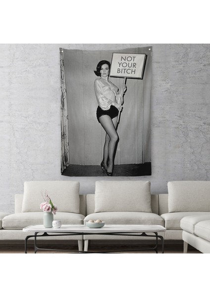 Kadın Hakları Feminist Vintage Kadın Duvar Örtüsü - HALISI-5235