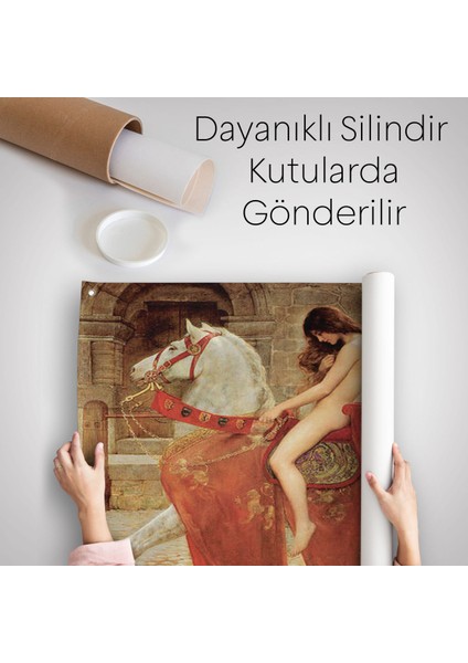 Lady Godiva'in John Collier Duvar ÖRTÜSÜ-HALISI-6647 indirimleri