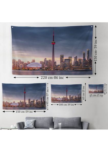 Kanada Toronto Manzarası Kanvas Duvar ÖRTÜSÜ-HALISI-5079