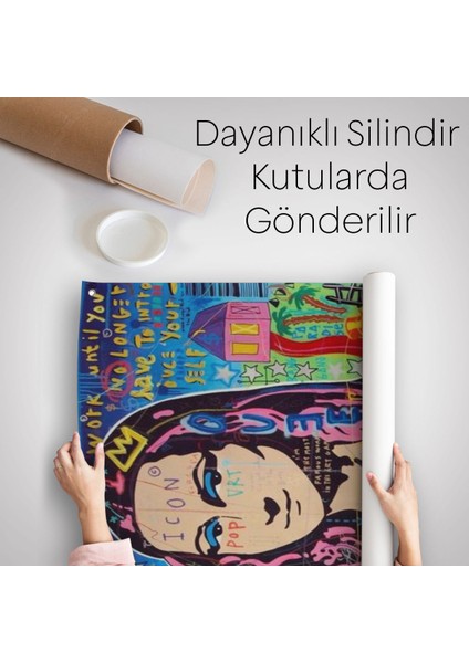 Banksy Renkli Mona Lisa Duvar Örtüsü - Halısı, Pop Art, Sokak Sanatı, Duvar Örtüsü - HALISI-5305