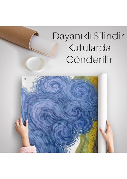 Vincent Van Gogh'un Renkli Tasviri Duvar Örtüsü - HALISI-6224