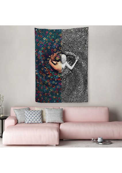 Çiçekler Içindeki Sevgililer Duvar Örtüsü - HALISI-6291