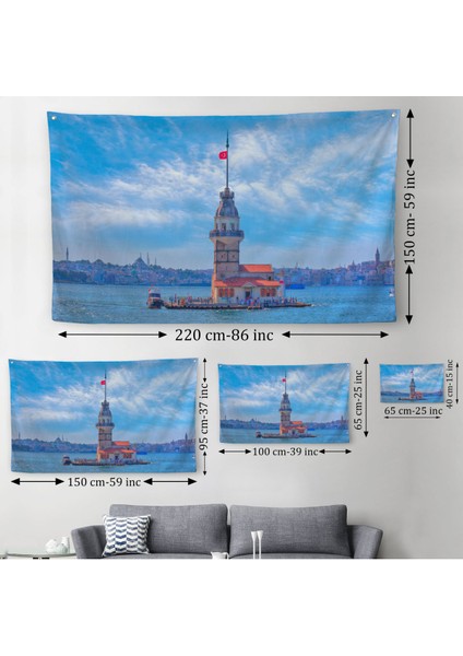 Kız Kulesi Dekoratif Kanvas Duvar ÖRTÜSÜ-HALISI-6513