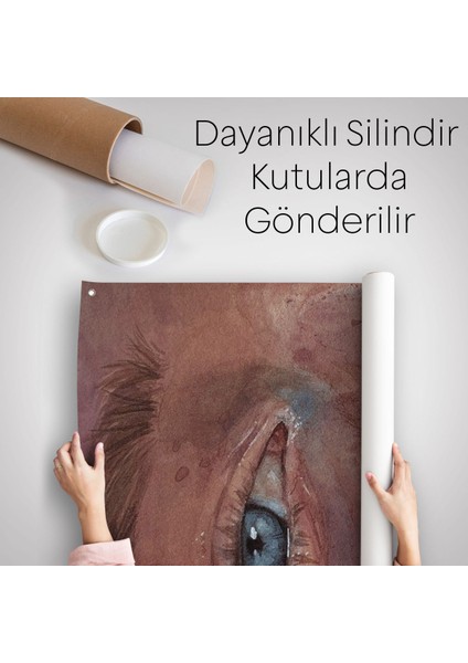 Mavi Gözlü Kız Dekoratif Duvar ÖRTÜSÜ-HALISI-6335