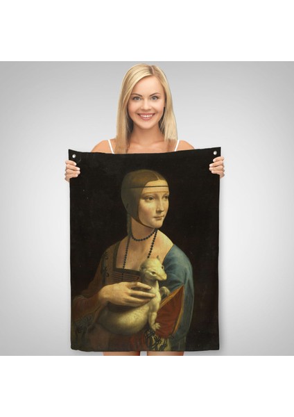 Ermine Leonardo Da Vinci'nın Kakımlı Kadın Eseri Duvar Örtüsü - Halısı / The Lady With BANGS-5113 fiyatları