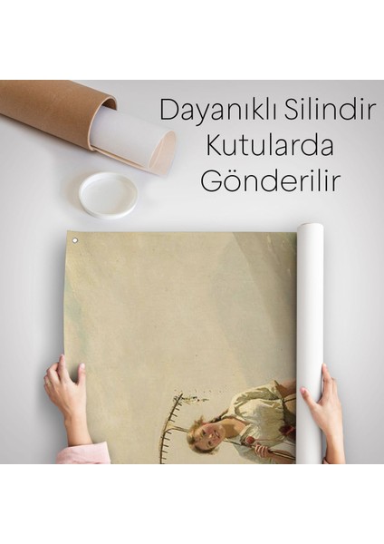 Çayırda Yüreyen Köylü Kızı Duvar Örtüsü - HALISI-6324
