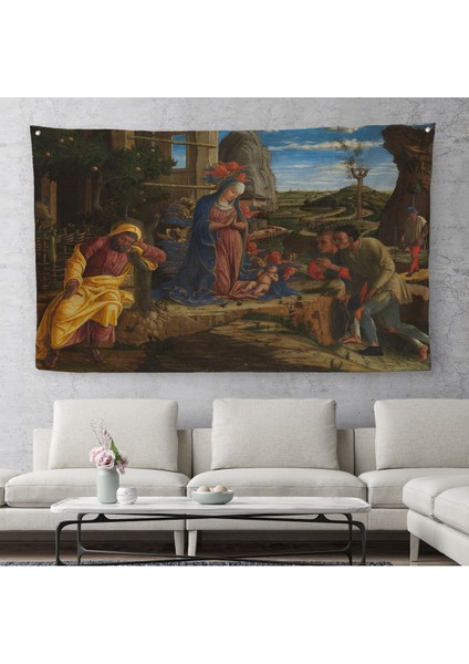 Çobanların Hayranlığı Duvar Örtüsü-Halısı - Andrea Mantegna The Adoration Of The SHEPHERDS-6590