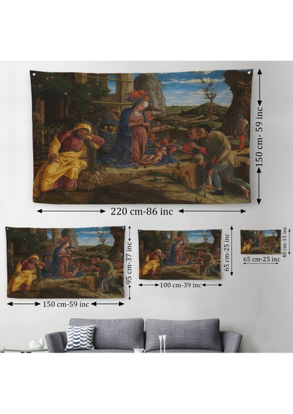 Çobanların Hayranlığı Duvar Örtüsü-Halısı - Andrea Mantegna The Adoration Of The SHEPHERDS-6590