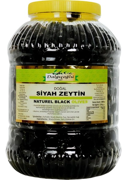 Siyah Zeytin Az Tuzlu Sert Iri Etli Jumbo Lüx 5000 cc