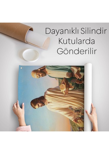 Rab Isa Binlerce Kişiyi Birkaç Ekmek Ile Doyuruyor Duvar Örtüsü-Halısı Jesus Christ -6391