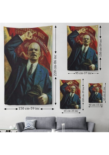 Vladimir Ilyic Lenin Dekoratif Duvar Örtüsü - HALISI-6235