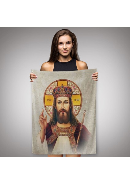 Hz Isa Duvar Örtüsü-Halısı, Kilise Hediyesi Long Live Christ The King Jesus Christ -6387