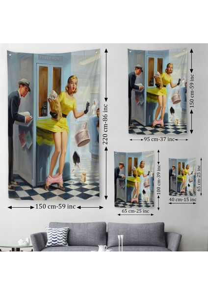 Pin Up Girl Duvar ÖRTÜSÜ-HALISI-6458
