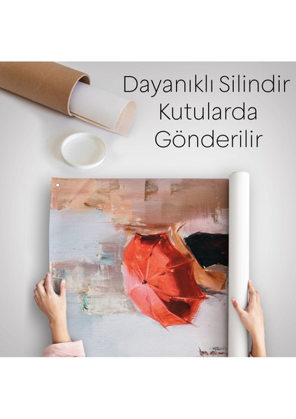 Kavuşan Aşıklar Yağlıboya Görünüm Dekoratif Duvar Örtüsü - HALISI-5930