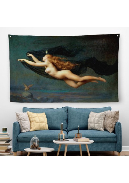 La Nuit By Auguste Raynaud Kanvas Duvar Sanatı Duvar Örtüsü-Halısı, Klasik SANAT-5406
