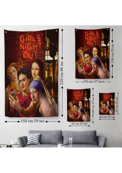 Kızlar Gecesi, Girls Night Out, Dekoratif Duvar Örtüsü - HALISI-6112 modelleri