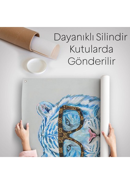 Tüketim Bağımlısı Pembe Ceketli Kaplan Duvar Örtüsü - HALISI-6156 indirimleri