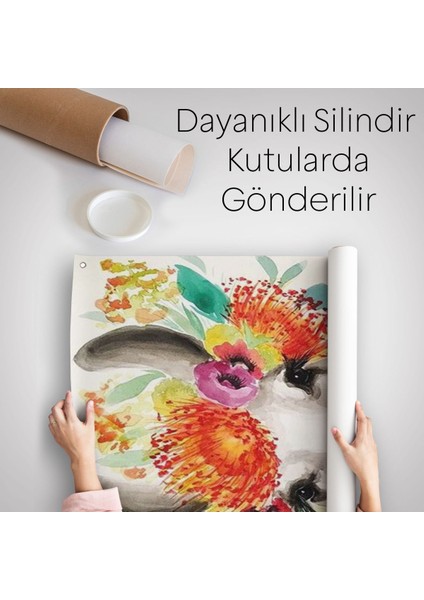 Bahar Laması Suluboya Görünümlü Duvar ÖRTÜSÜ-HALISI-6348