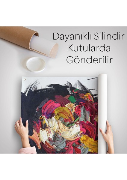 Soyut Yüz Duvar Örtüsü - Halısı, Renkli Yüz Duvar Örtüsü - HALISI-5220