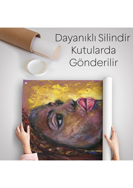 Afrikalı Kadın Portresi Pop Art Duvar Örtüsü - HALISI-6008 indirimleri