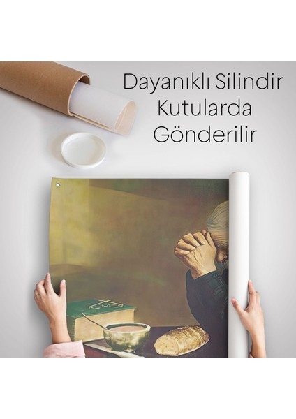 Eric Enstrom Grace Adam Ekmek Üzerinde Dua Ediyor Kanvas Duvar ÖRTÜSÜ-HALISI-5393