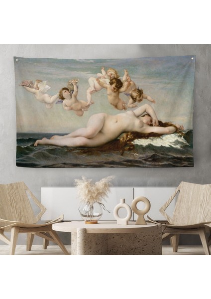 Alexandre Cabanel'in Venüsün Doğuşu Isimli Eseri Kanvas Duvar Örtüsü-Halısı, The Birth Of VENUS-5028