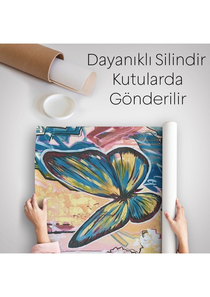 Renkli Sürreal Kadın Portresi Dekoratif Duvar Örtüsü - HALISI-6297