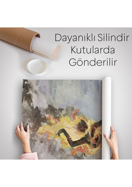 Yanarken Dans Eden Kadın Duvar Örtüsü - HALISI-6243