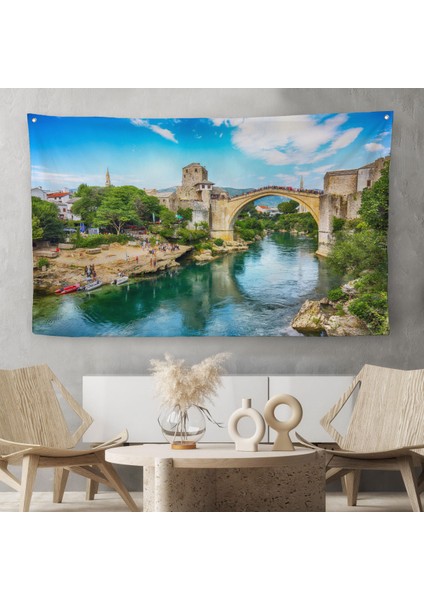 Mostar Köprüsü Kanvas Duvar ÖRTÜSÜ-HALISI-1115