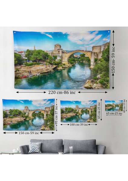 Mostar Köprüsü Kanvas Duvar ÖRTÜSÜ-HALISI-1115