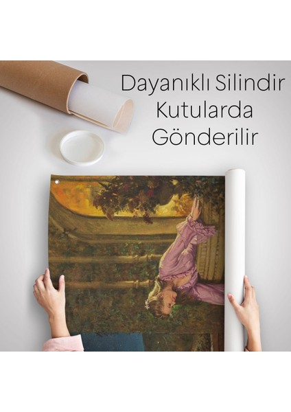 sevgilisine Çiçek Veren Kadın Duvar Örtüsü - HALISI-6241