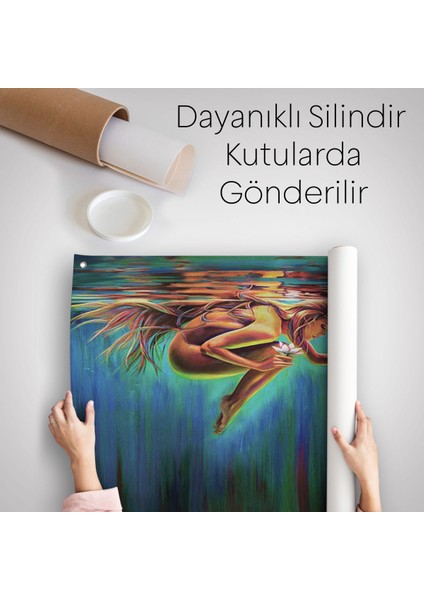 Su Altındaki Kadın Dekoratif Duvar ÖRTÜSÜ-HALISI-6653