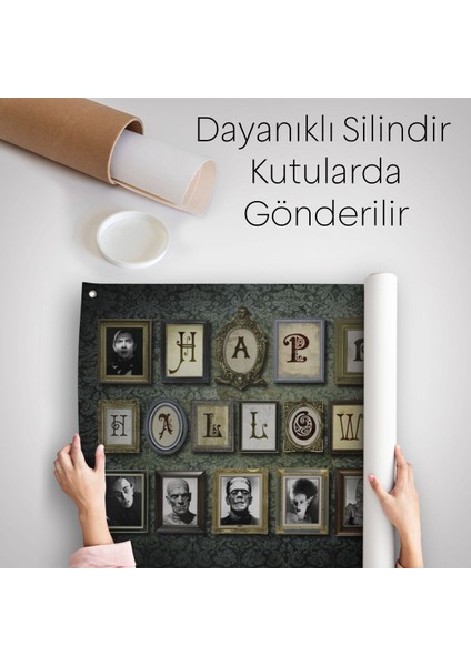 Ürpertici Karakterler Vintage Korku Filmi Cadılar Bayramı Gotik Duvar ÖRTÜSÜ-HALISI-5195
