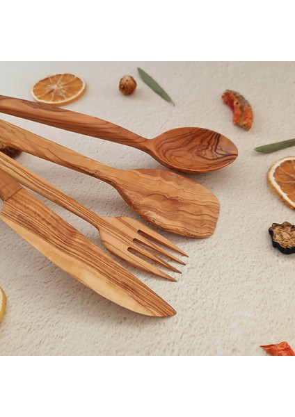 Ahşap Tahta Servis, Sunum Spatula, Kaşık, Bıçak, ve Çatal Seti - El Yapımı - Zeytin Ağacı fiyatları