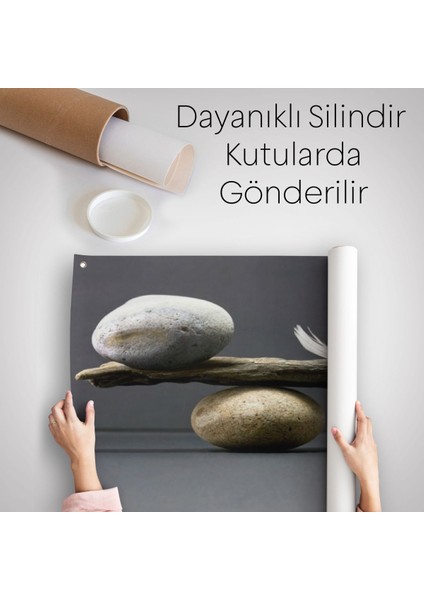 Taş ve Tüy Dengesi Tuval Duvar Sanatı, Tuval Baskı Ev ??dekorasyon, Ofis DEKORASYON-5375