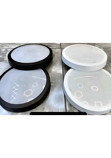 Dekoratif 24W LED Glob Tavan Armatürü Beyaz Işık 25 Cm 2'li Paket Siyah Kasa fiyatları