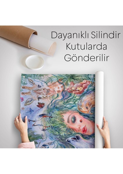 Dünya Hayvanlar Günü Konseptli Duvar Örtüsü - HALISI-6001