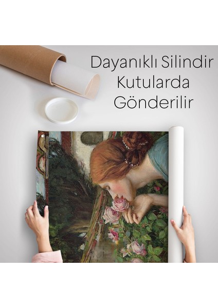 Gül Koklayan Güzel Helen Dekoratif Duvar Örtüsü - HALISI-6138