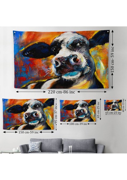 Inek Portresi Modern Sanat Dekoratif Kanvas Duvar ÖRTÜSÜ-HALISI-652