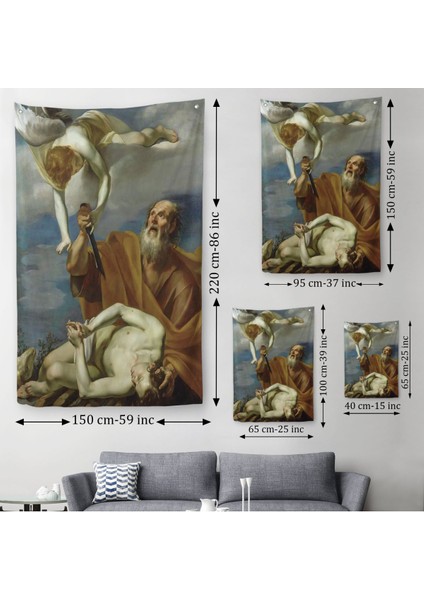 Hz Ibrahimin Isak/ismail In Orazio Riminaldi Duvar Örtüsü - Halısı -6025