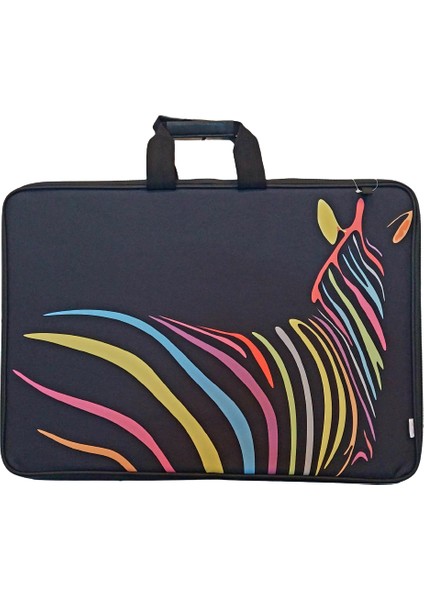 Askılı Fermuarlı 35 x 50 cm Resim Çantası Su Geçirmez Ketenli Kumaş 35 x 50 cm Proje Çantası