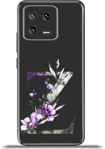 Xiaomi Mi 13 Kılıf Esnek Silikon Kamera Koruma Kişiye Özel Harfler Flora - Z Harfi