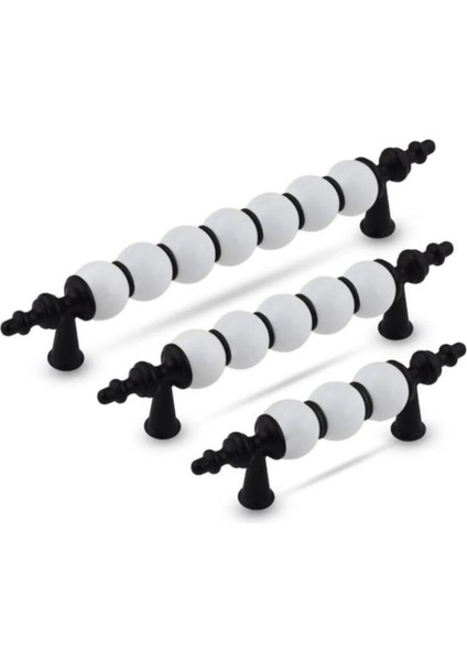 Boncuk Siyah Çekmece Mutfak Dolap Kulpu 128MM 1 Adet