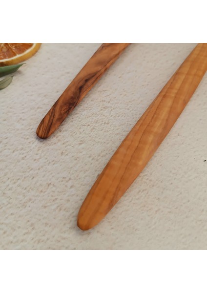 Ahşap Tahta Kaşık ve Spatula Seti - El Yapımı - Zeytin Ağacı - 24 cm ve 28 cm fırsatları
