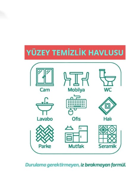 Yüzey Temizlik Havlusu Easy Clean Beyaz Sabun- Sirke (100 Yaprak)