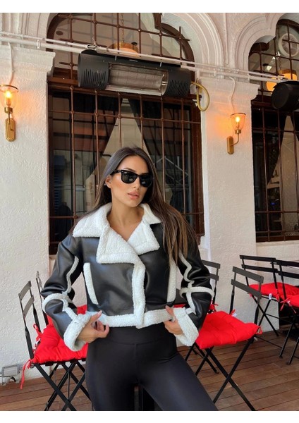 Zara Deri Sırt Detay Iç Peluş Kaplama Crop Kaban fiyatları