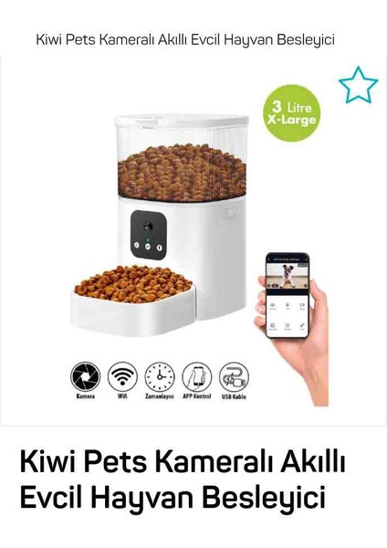 Kiwi Pets Kameralı Akıllı Evcil Hayvan Besleyici